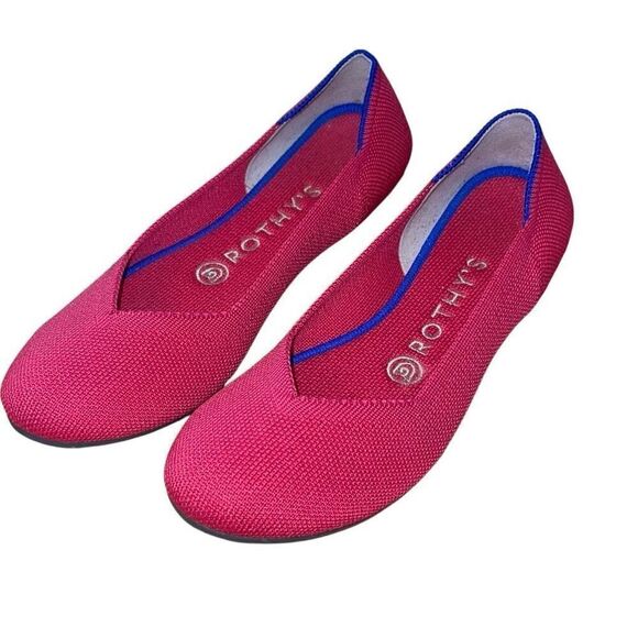 Rothy's Womens The Flat Round Toe Cherry Scooter Ballet Flats Shoes Red Size 7
